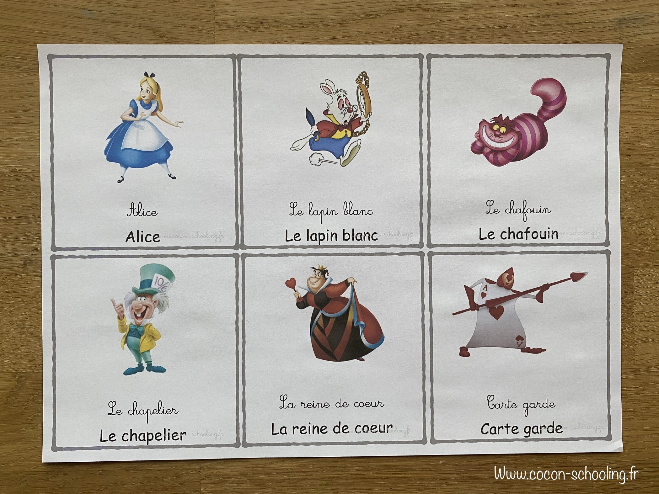 Thème: Alice au pays des merveilles – Cocon-Schooling
